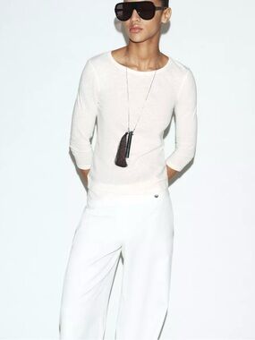 NWT ZARA WASHED EFFECT LINEN T-SHIRT